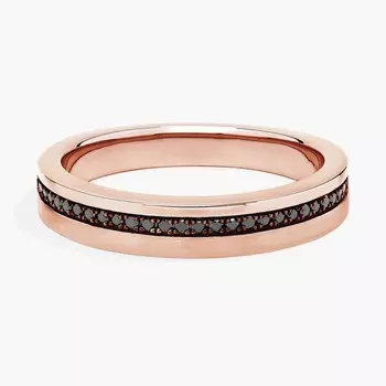 Мужское обручальное кольцо с черными бриллиантами Pav Edge и черным родием из 14-каратного розового золота (1/6 карата) Blue Nile