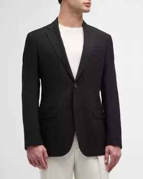 Мужское однотонное спортивное пальто Emporio Armani, цвет Black