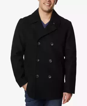 Мужское пальто на трех пуговицах pea coat Nautica, черный