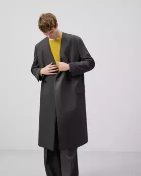 Мужское пальто оверсайз из ткани на заказ Adolfo Dominguez, серый