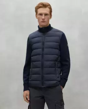 Мужское пальто с трикотажными рукавами и застежкой-молнией Ecoalf, зеленый