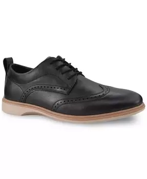 Мужское платье-футляр Delgado SUPRO Comfort Wingtip, Оксфорд DEER STAGS, черный