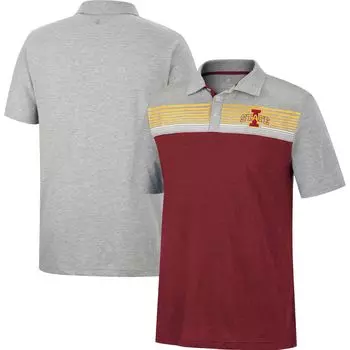 Мужское поло Cardinal/Heathered Grey Iowa State Cyclones Caddy Colosseum