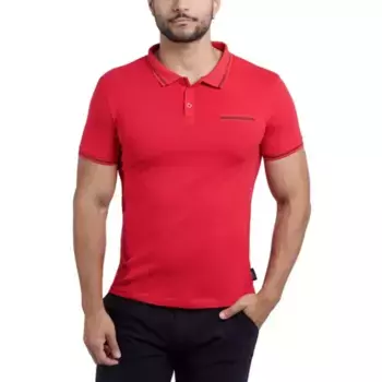 Мужское поло для гольфа с коротким рукавом и нагрудным карманом на ребре Cultura, красный