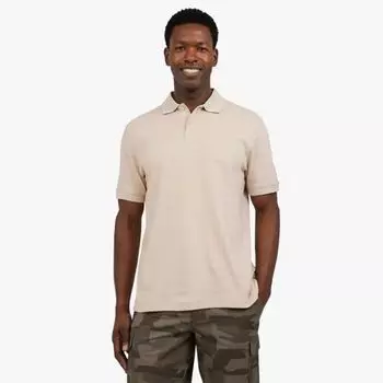 Мужское поло из однотонной ткани интерлок с коротким рукавом Chaps, цвет oatmeal heather
