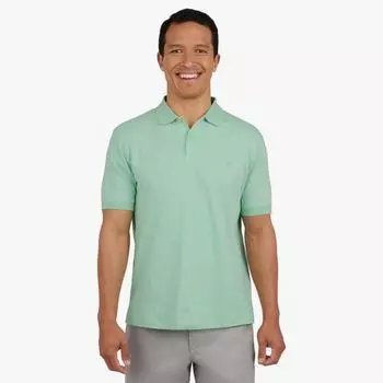 Мужское поло из однотонной ткани интерлок с коротким рукавом Chaps, цвет birds egg green