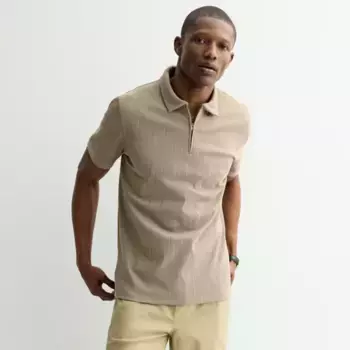 Мужское поло на молнии Apt. 9, бежевый