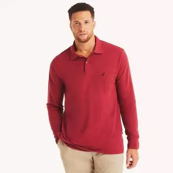 Мужское поло Nautica Classic Fit с длинным рукавом для высоких и больших размеров, цвет autumn berry