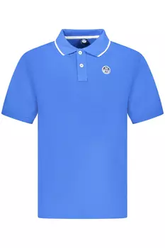 Мужское поло North Sails с коротким рукавом и воротником на пуговицах, синий