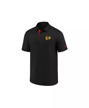 Мужское поло Performance Chicago Blackhawks в раздевалке Majestic, черный