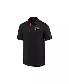 Мужское поло Performance Philadelphia Flyers в раздевалке Majestic, черный