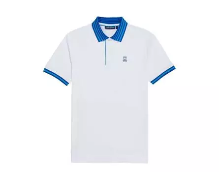 Мужское поло Psycho Bunny Norris Pique White B6K502Z1PC-WHT