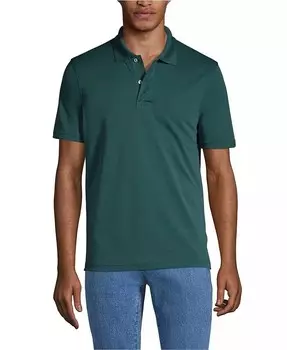 Мужское поло с коротким рукавом из полиэстера Lands' End, зеленый