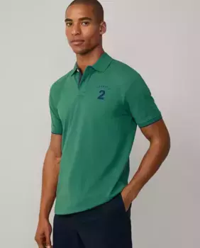 Мужское поло с короткими рукавами из пике Heritage Hackett, темно-зеленый