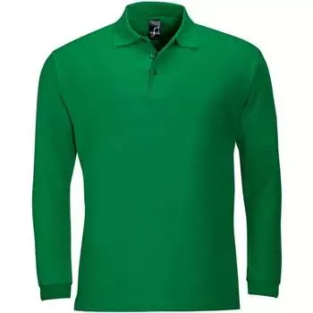 Мужское поло Winter ii с длинными рукавами Sols, зеленый