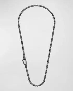 Мужское серебряное колье-цепочка с гравировкой Ulysses, 57 мм Marco Dal Maso, цвет Oxidized Silver