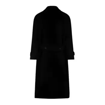 Мужское шерстяное длинное пальто Tom Ford черного цвета