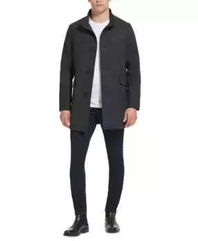 Мужское шерстяное пальто на пуговицах Car Coat Kenneth Cole, серый