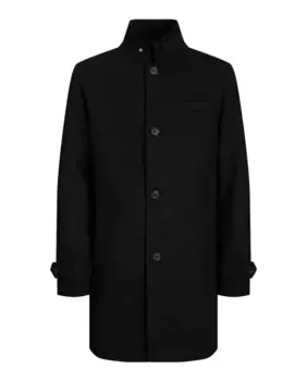 Мужское шерстяное пальто с воротником с лацканами Jack & Jones, черный