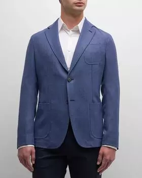 Мужское шерстяное спортивное пальто Emporio Armani, цвет Blue