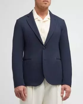 Мужское спортивное пальто с рисовой строчкой Emporio Armani, цвет Navy