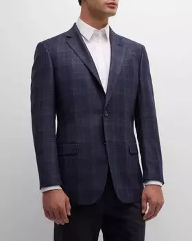 Мужское спортивное пальто в клетку Emporio Armani, цвет Fancy Purple
