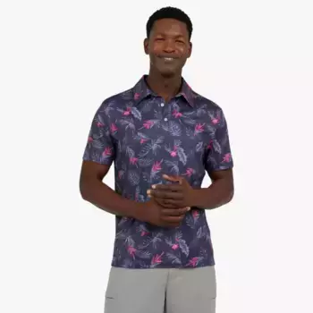 Мужское спортивное поло с коротким рукавом и принтом Chaps, цвет purple palm