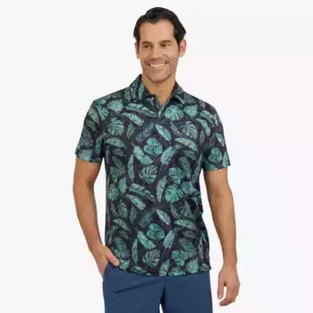 Мужское спортивное поло с коротким рукавом и принтом Chaps, цвет mountain blue