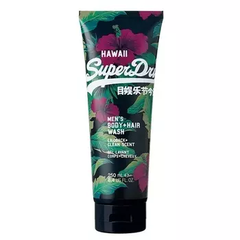 Мужское средство для мытья тела и волос Hawaii, 250 мл, Superdry