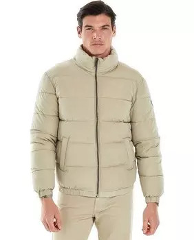 Мужское стеганое пальто с высоким воротником Guess, бежевый