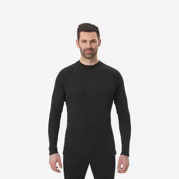 Мужское теплое и удобное термобелье для катания на лыжах 100 - черное Wedze