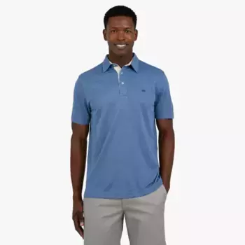 Мужское текстурированное поло с коротким рукавом Chaps, цвет ensign blue
