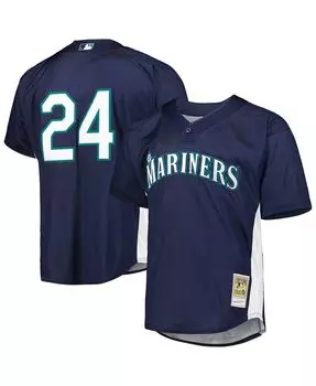 Мужское тренировочное джерси с сеткой Ken Griffey Jr. Navy Seattle Mariners Cooperstown Collection Mitchell & Ness