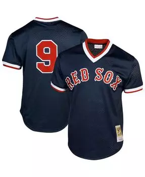 Мужское тренировочное джерси Ted Williams Navy Boston Red Sox Cooperstown Collection Big and Tall Mesh Mitchell & Ness, синий