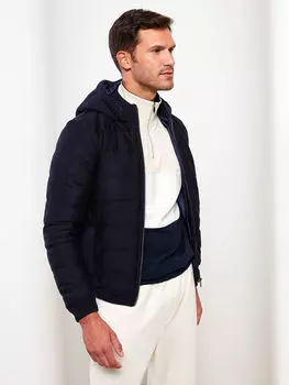 Мужское трикотажное пальто Slim Fit с капюшоном LCW Vision