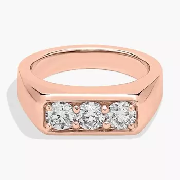 Мужское трио с бриллиантами из 14-каратного розового золота (3,8 мм, 1/2 карата) Blue Nile