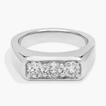 Мужское трио с бриллиантами из 14-каратного белого золота (3,8 мм, 1/2 карата) Blue Nile