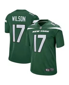 Мужское зеленое игровое джерси Garrett Wilson New York Jets Player Nike, зеленый