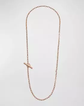 Мужское золотое колье-лариат с гравированными вручную звеньями Ulysses, 52 мм Marco Dal Maso, цвет Rose Gold