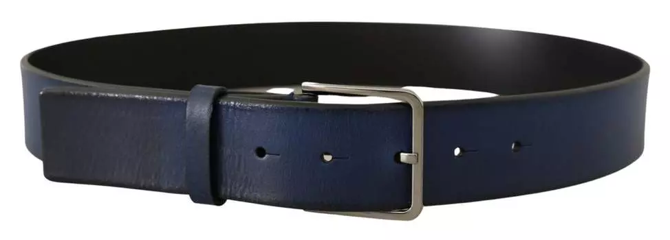 Мужской элегантный итальянский кожаный ремень Dolce & Gabbana, синий