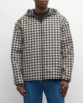 Мужской анорак с узором «гусиные лапки» Burberry, цвет Black Ip Print