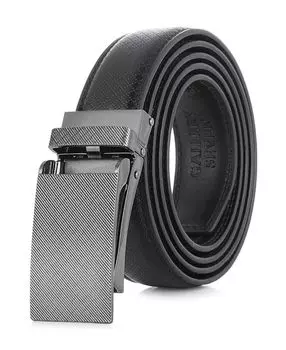 Мужской атласный кожаный ремень с храповым механизмом Gallery Seven