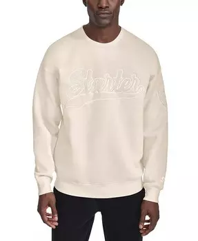 Мужской атласный свитшот с логотипом в тон Starter, белый