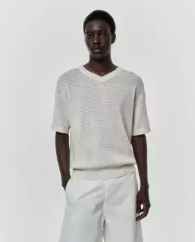 Мужской ажурный свитер Sfera, белый