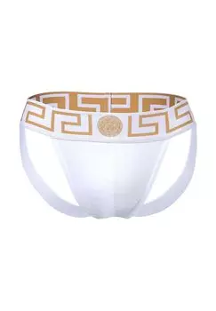 Мужской бандаж - TOPEKA, спортивки, трусы танга, эластичный хлопок VERSACE, белый