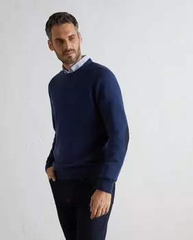 Мужской базовый свитер с v-образным вырезом из овечьей шерсти Lloyd's, синий