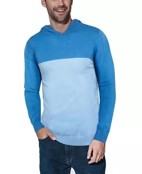 Мужской базовый свитер средней плотности с цветными блоками и капюшоном X-Ray, мульти