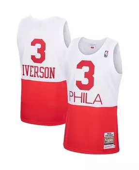 Мужской белый аутентичный джерси Allen Iverson Philadelphia 76ers Hardwood Classics Mitchell & Ness, белый