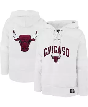 Мужской белый пуловер с капюшоном Chicago Bulls 2022/23 Pregame MVP Lacer — City Edition '47 Brand