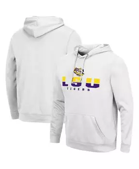 Мужской белый пуловер с капюшоном LSU Tigers Lantern Colosseum